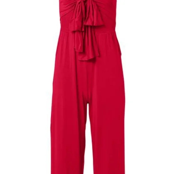 VENUS Red Strapless Jumpsuit - Picture 5 of 14